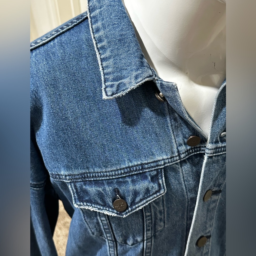 DENIM STATEMENT For The Republic Dark Blue Jacket with Text Detail Peace medium - Picture 14 of 15